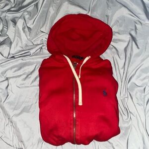 Polo Ralph Lauren red zip up hoodie sweatshirt